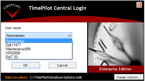 Supervisors choose their User Name from the list.