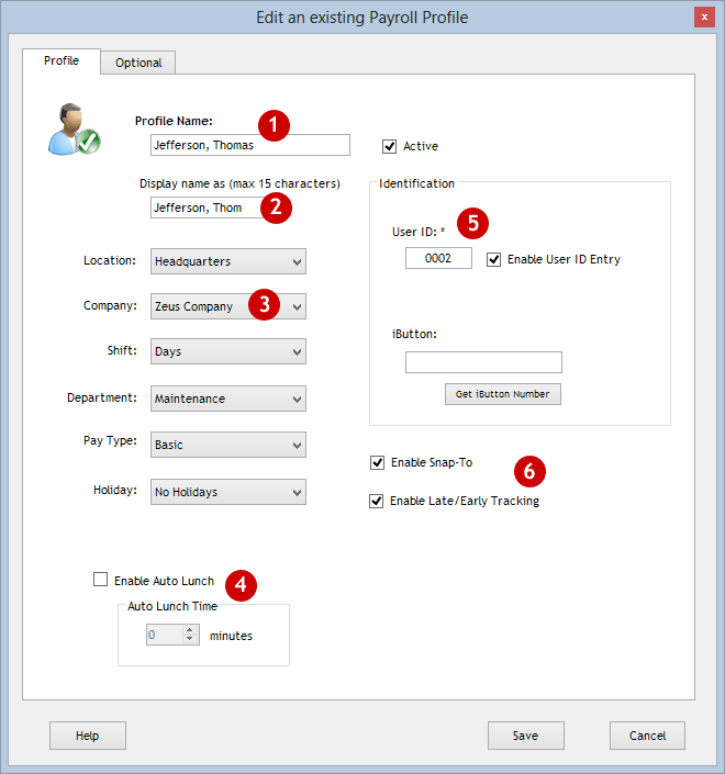 Employee Profile screen Employee Profile screen