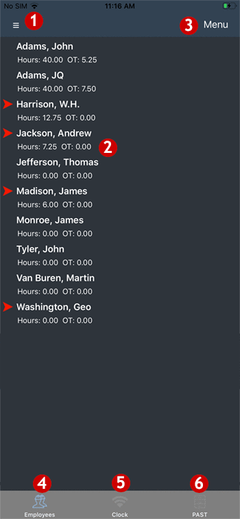 Extreme Blue app main screen